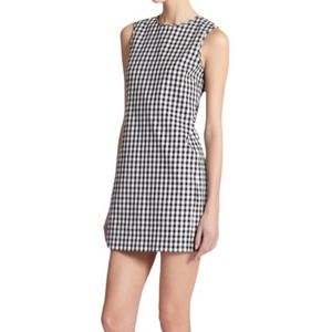 Theory Black and White Gingham Mini Dress